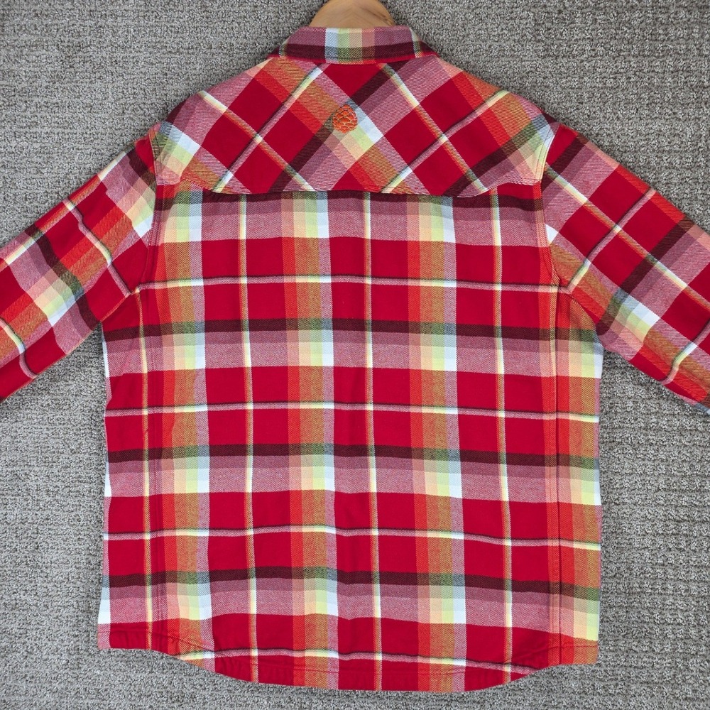 Stio Mens Hutkeeper Heavyweight XL Red Plaid Flannel Button Shirt Long Sleeve - Picture 6 of 9